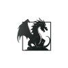 Wandbild GROSSER CHINESISCHER DRACHE (Bildabmessungen 43,5 x 44,5 cm, Bildfarbe Grau)