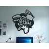 Wandsticker Eat Sleep Game (Bildabmessungen 31,5 x 29 cm, Bildfarbe Grau)