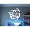 Wandsticker Eat Sleep Game (Bildabmessungen 31,5 x 29 cm, Bildfarbe Grau)