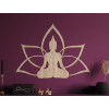 Hölzerne Wanddekoration BUDDHA (Bildabmessungen 31,5 x 42 cm, Bildfarbe Grau)
