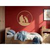 Runder Wandsticker ANGELN (Bildabmessungen 44,5 x 44,5 cm, Bildfarbe Grau)