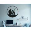 Runder Wandsticker ANGELN (Bildabmessungen 44,5 x 44,5 cm, Bildfarbe Grau)
