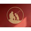 Runder Wandsticker ANGELN (Bildabmessungen 44,5 x 44,5 cm, Bildfarbe Grau)