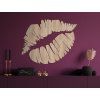 Hölzerne Wanddekoration LIPS (Bildabmessungen 30,5 x 38,5 cm, Bildfarbe Grau)