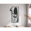 Abstraktes Bild FRAU MIT WEIN (Bildabmessungen 44,5 x 25,5 cm, Bildfarbe Grau)