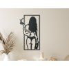 Abstraktes Bild FRAU MIT WEIN (Bildabmessungen 44,5 x 25,5 cm, Bildfarbe Grau)