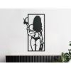 Abstraktes Bild FRAU MIT WEIN (Bildabmessungen 44,5 x 25,5 cm, Bildfarbe Grau)