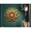 Blumenmandala Grüner Atem (Bildabmessungen 33,5 x 33,5 cm, Oberflächenfinish Matt)