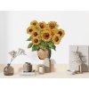 Obraz Maľované slnečnice vo váze (Bildabmessungen 89 x 87 cm, Oberflächenfinish 3D)