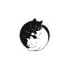 Wandbild Katzen Yin & Yang (Bildabmessungen 33,5 x 30,5 cm, Oberflächenfinish Matt)
