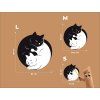 Wandbild Katzen Yin & Yang (Bildabmessungen 33,5 x 30,5 cm, Oberflächenfinish Matt)