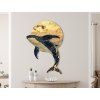 Wandbild Walfisch mit Mond (Bildabmessungen 60 x 41 cm, Oberflächenfinish Matt)