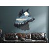 Wandbild Mondwolf (Bildabmessungen 37,5 x 35 cm, Oberflächenfinish Matt)