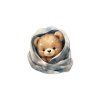 Kinderbild Eingekuschelter kleiner Bär (Bildabmessungen 33 x 31,5 cm, Oberflächenfinish Matt)