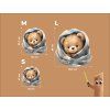 Kinderbild Eingekuschelter kleiner Bär (Bildabmessungen 33 x 31,5 cm, Oberflächenfinish Matt)