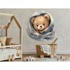 Kinderbild Eingekuschelter kleiner Bär (Bildabmessungen 33 x 31,5 cm, Oberflächenfinish Matt)