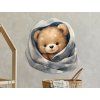 Kinderbild Eingekuschelter kleiner Bär (Bildabmessungen 33 x 31,5 cm, Oberflächenfinish Matt)