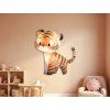 Kinderbild Neugieriger Tiger (Bildabmessungen 41 x 36,5 cm, Oberflächenfinish Matt)