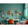 4-dielna nálepka do detskej izby Roboti (Bildabmessungen 89 x 181,5 cm, Oberflächenfinish 3D)
