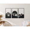 3-teiliges Bild Berghorizont (Bildabmessungen 32,5 x 59,5 cm, Bildfarbe Grau)