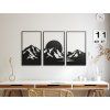 3-teiliges Bild Berghorizont (Bildabmessungen 32,5 x 59,5 cm, Bildfarbe Grau)
