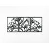 3-teiliges Bild Blühende Blumen (Bildabmessungen 31 x 72,5 cm, Bildfarbe Grau)