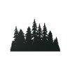 Holzdekoration Finsterer Wald (Bildabmessungen 36 x 56 cm, Bildfarbe Grau)