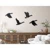 Drevená dekorácia Divé husy (Bildabmessungen 64,5 x 150 cm, Bildfarbe Anthrazit)