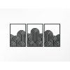 Dreiteiliges Bild Art Deco Wellen (Bildabmessungen 31,5 x 62 cm, Bildfarbe Grau)