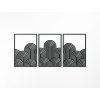 Trojdielny obraz Art Deco vlny (Bildabmessungen 89 x 195 cm, Bildfarbe Anthrazit)