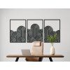 Dreiteiliges Bild Art Deco Wellen (Bildabmessungen 31,5 x 62 cm, Bildfarbe Grau)