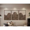 Dreiteiliges Bild Art Deco Wellen (Bildabmessungen 31,5 x 62 cm, Bildfarbe Grau)