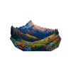 Bild Bergwiese (Bildabmessungen 27 x 45 cm, Oberflächenfinish Matt)