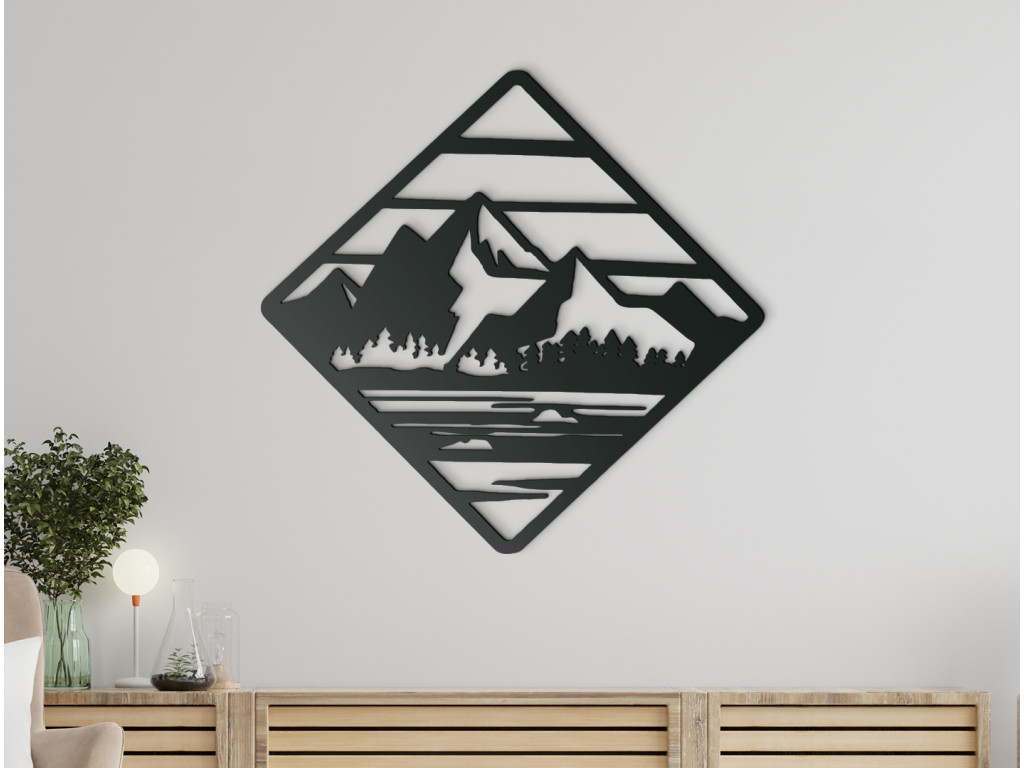 Tableau moderne sculpté Montagnes