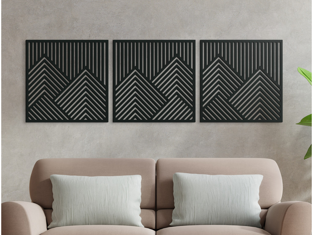 Tableau en bois en plusieurs parties Montagnes