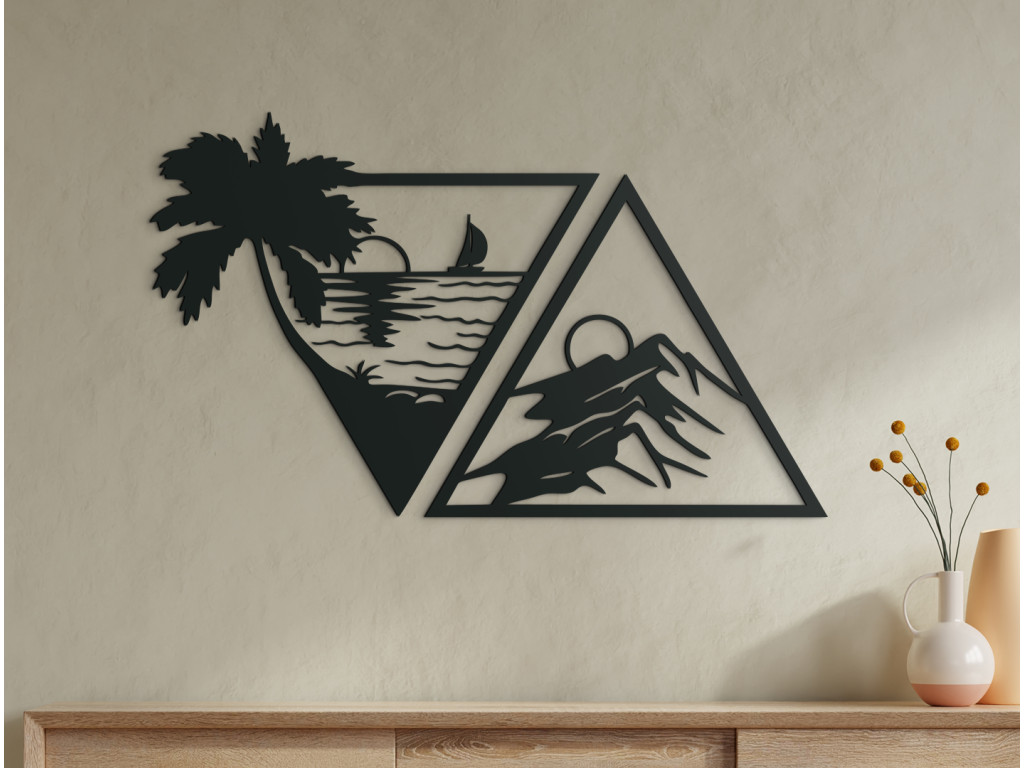 Sticker en bois Mer et montagnes