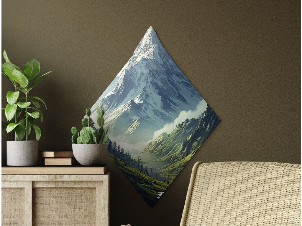 Tableau Montagne diamantée (Dimensions du tableau 42 x 32 cm, Finition Mate)