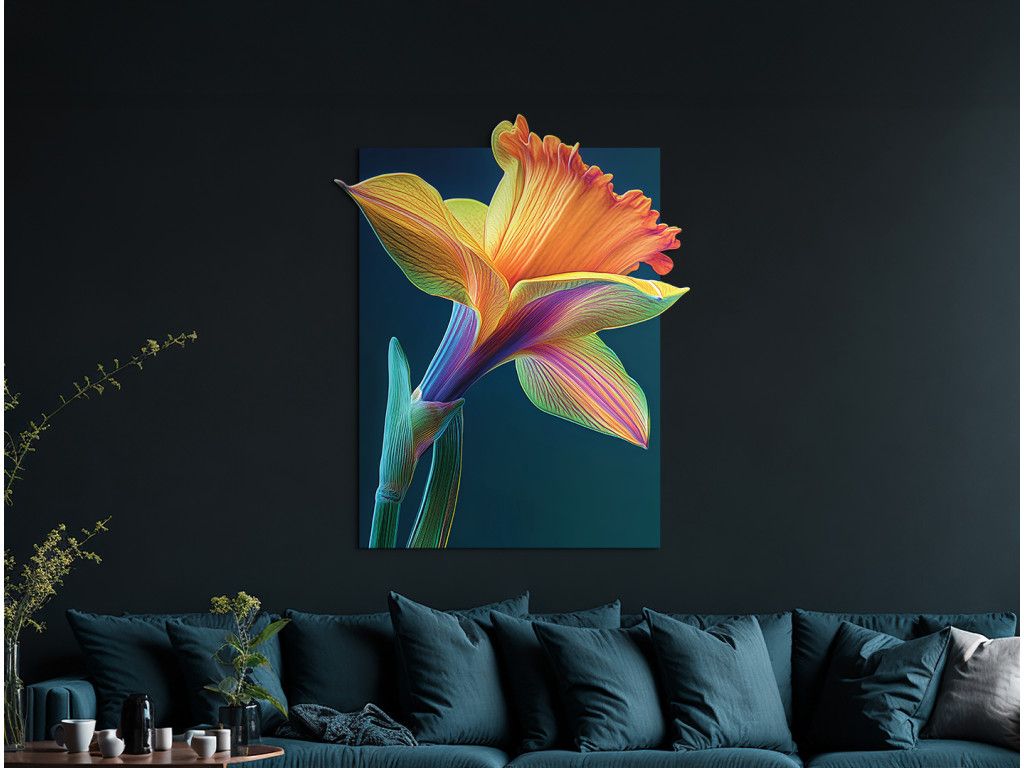 Tableau Narcisse coloré (Dimensions du tableau 42 x 34 cm, Finition Mate)