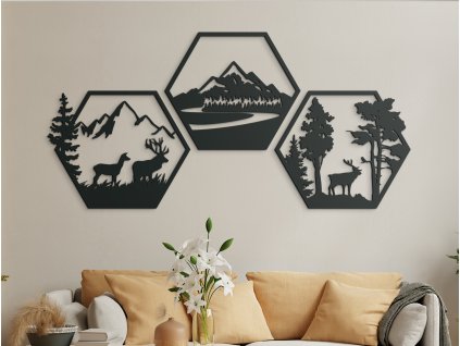 Tableau en bois Montagnes