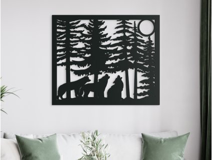 Tableau en bois Loups