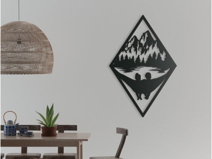 Tableau en bois Couple dans la forêt