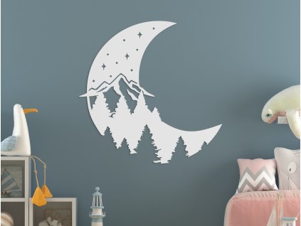 Tableau en bois Forêt nocturne