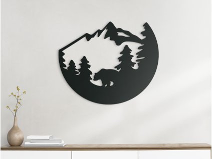 Ours dans la forêt – tableau mural en bois