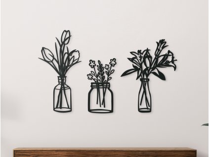 Décoration en bois Fleurs dans un vase