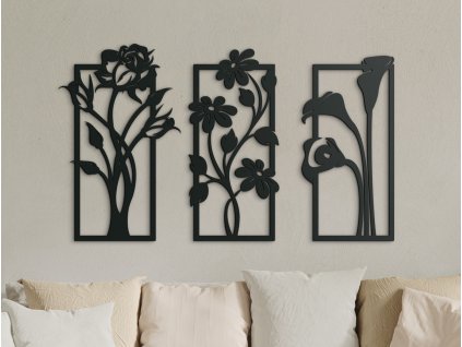 Tableau en plusieurs parties Fleurs épanouies