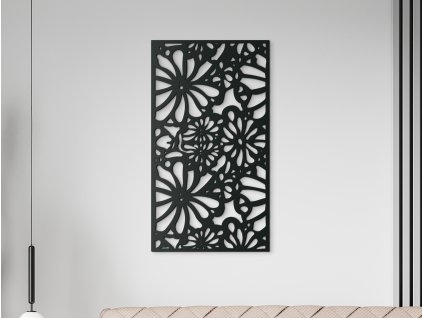 Tableau en bois pour mur Fleurs dans le jardin