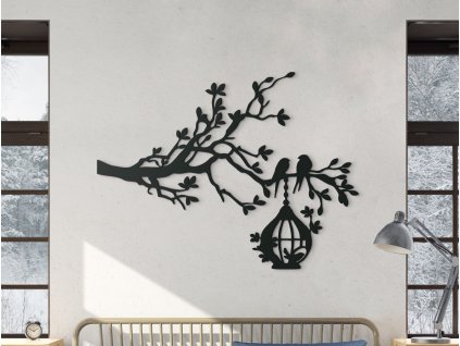 Sticker en bois Hirondelles sur une branche