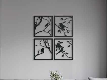 Tableau en 4 parties Mésanges