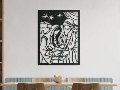 Tableau en bois Sainte famille