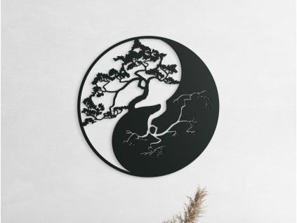 Sticker en bois Yin et Yang